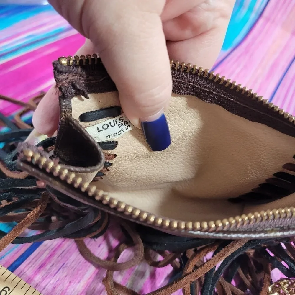 Louis Vuitton Boho Fringe Crossbody Bag Chain Strap Upcycled Auth - Picture 3 of 16